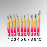 Pensete gene Rosu-Gold NOU - Fiber Tips